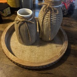 Set Of Ceramic Rustic Farmhouse Vases
