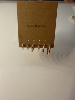 Brandy Melville Gold Hoop Earrings Set