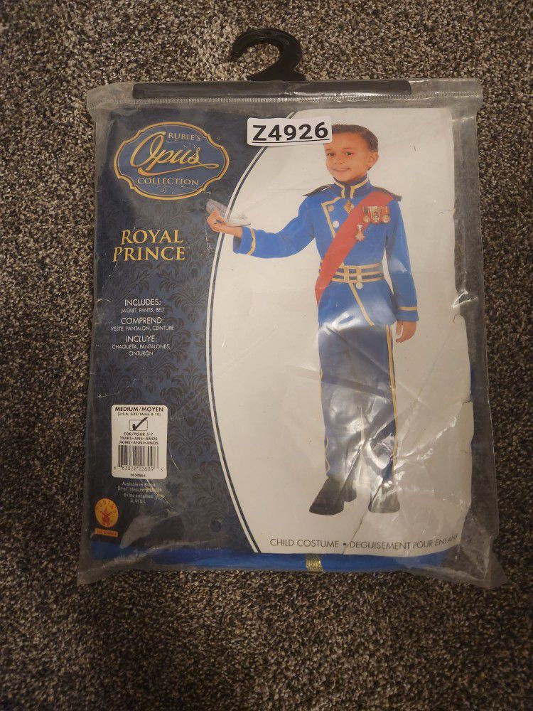 NEW Royal Prince Childs Costume, Med