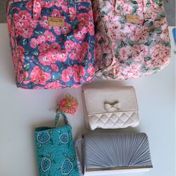 2 Beautiful Designer Quality Lunchboxes + 3 Purses