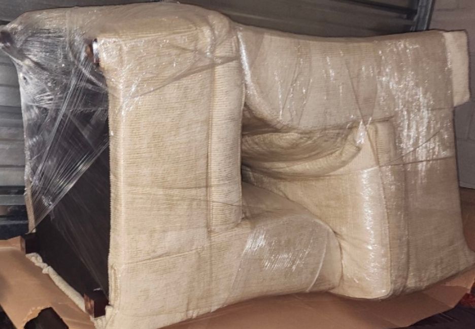 Pair of Premium Cream Textured Accent Armchairs - Mint Wrapped Condition