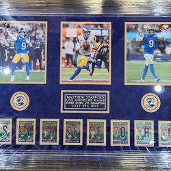 Rams NFL MVP Matthew Stafford 1 Of 1 Display Piece W/ Full Set Of SpellBound Cards