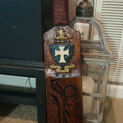 Vintage (Delta Sigma Chi) Purdue Fraternity Paddle with leather Wrapped Handle