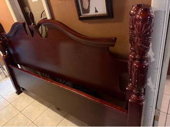 King size bed   Mattress box springs and head board