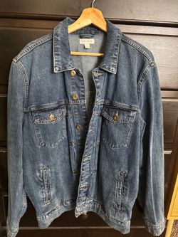 Sun + Stone Men’s Denim Jacket – Size Large – Blue Jean Trucker Jacket