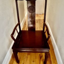 Carved Rosewood Chinese Longevity Armchair 