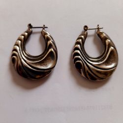 Nice Larger Sterling Silver Ear Ring Set