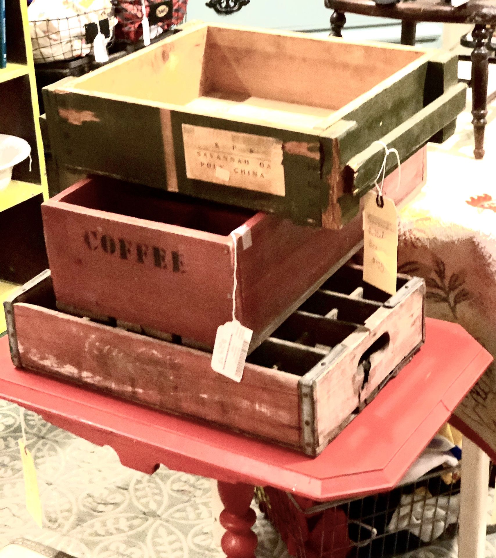 Vintage Wooden Crates And Boxes