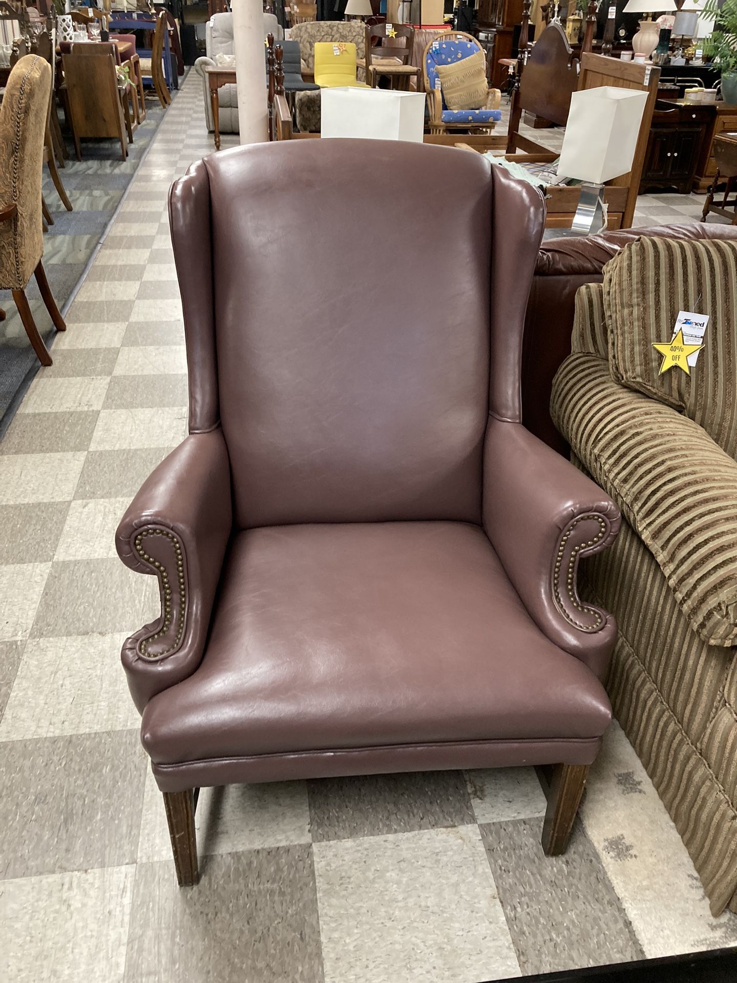 Vinyl Wingback Chair