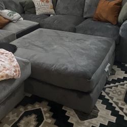 Large Gray Ottoman