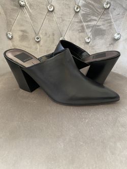 NEW Angela Onyx Leather Mules 
