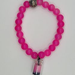 Homemade Hot Pink Boba Tea Bracelet