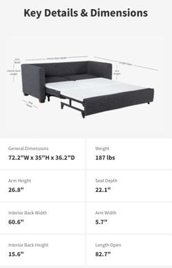 Memory Foam Pullout Couch