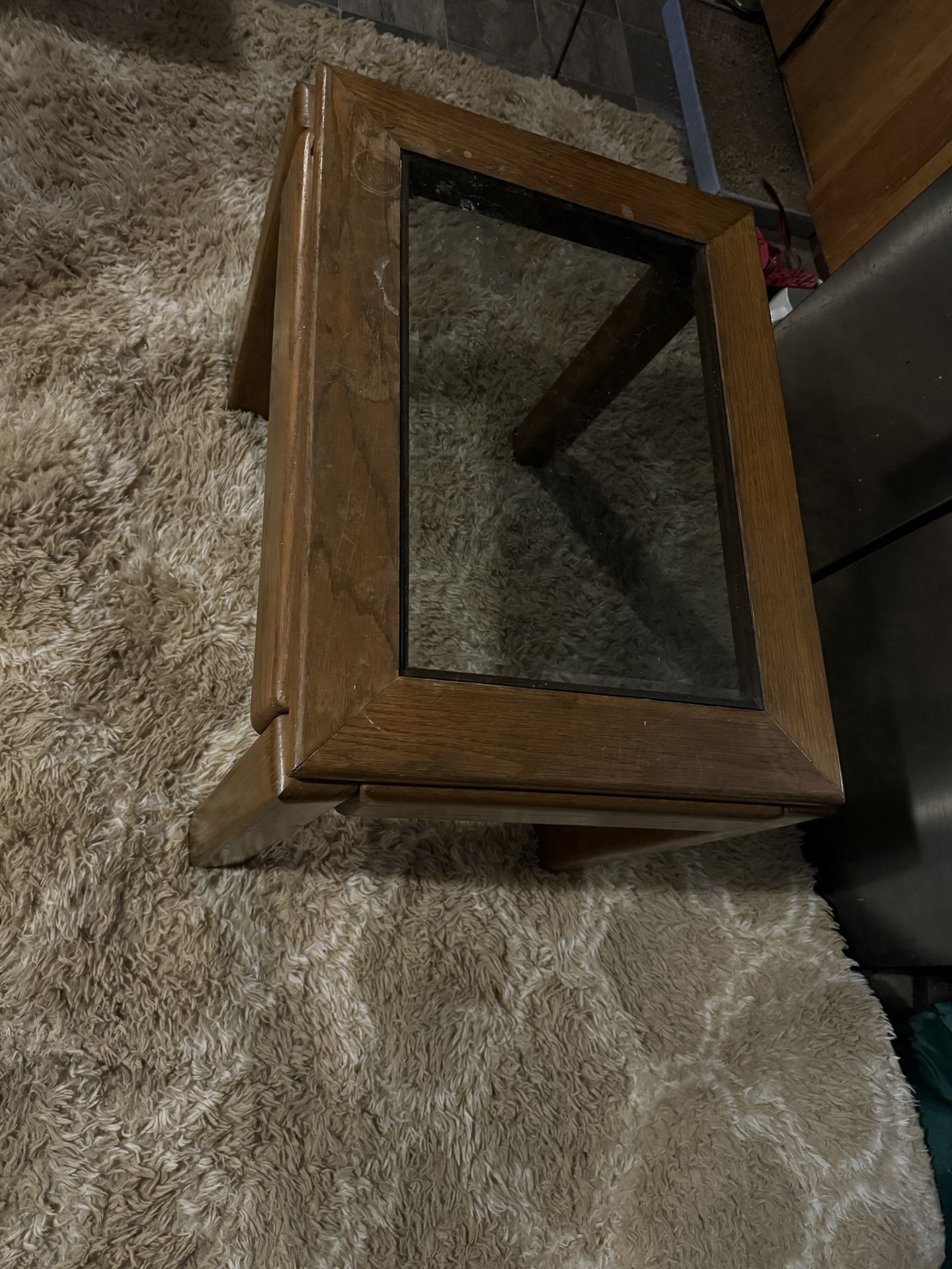 3 End Tables With Glass