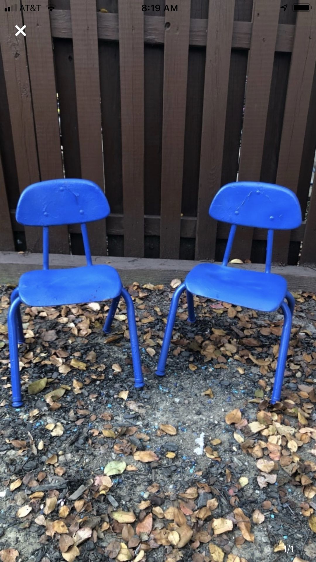 Two perrywinkle kids chairs
