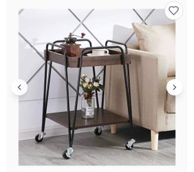 Brand new small bar cart (black metal and wood)