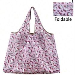 1Pc Hello Kitty Shopping Bag Foldable Storage Bag For Toys Portable Handbag.