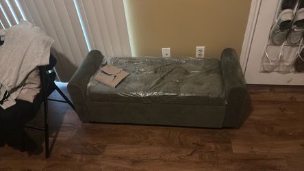 Green storage Ottoman 48”