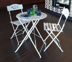 Cafe Bistro Dining Table & Chairs Set 3 Piece