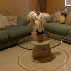 Seven (7)  Piece Living Room Set + Picture Frame