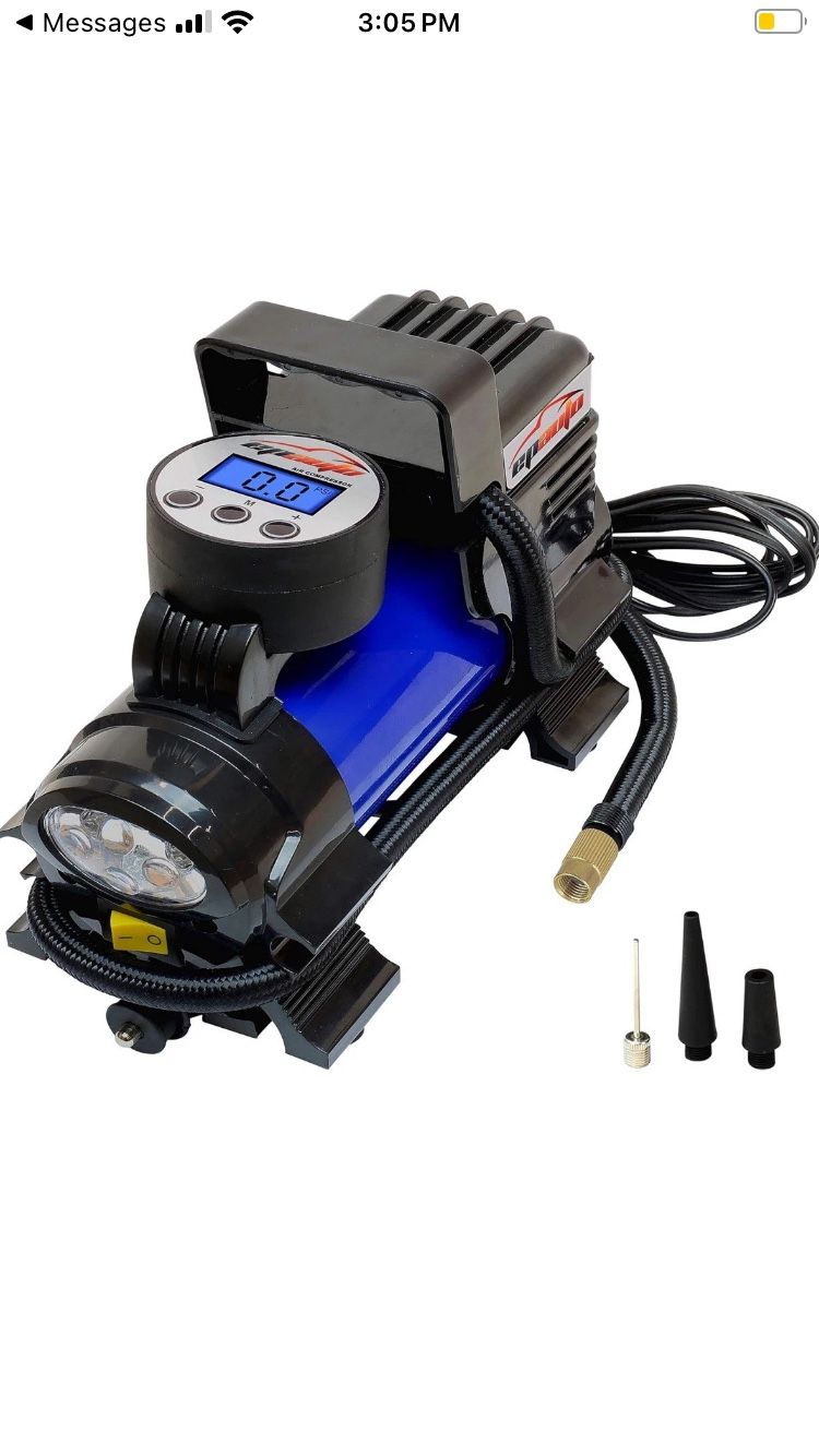 [NEW] EPAuto 12V DC Portable Air Compressor Pump, Digital Tire Inflator, Blue  g