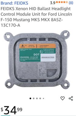 FEIDKS Xenon HID Ballast Headlight Control Module Unit for Ford Lincoln F-150 Mustang MKS MKX 8A5Z-13C170-A