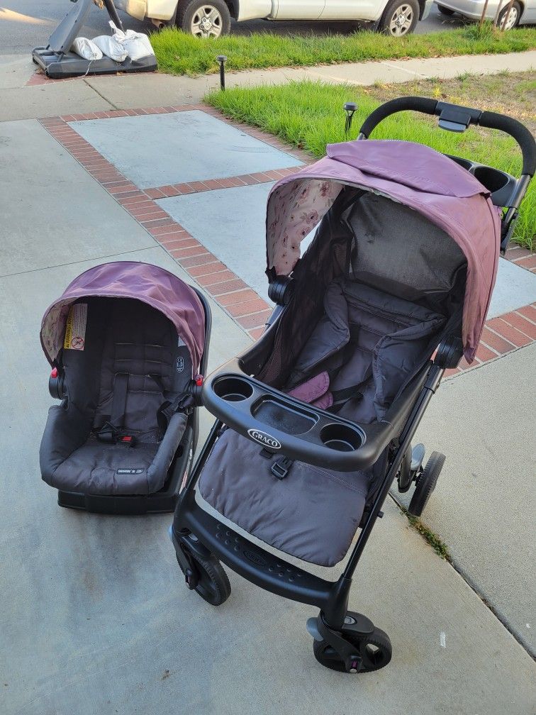 Graco Snugride 30 Baby Toddler Kids Car Seat & Matching Snap In Folding Stroller