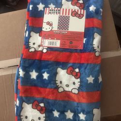 4th Of July Hello Kitty Blanket 
