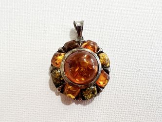 Baltic amber cluster pendant