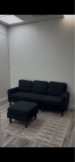 Small Sectional Sofa Couches with Ottoman,