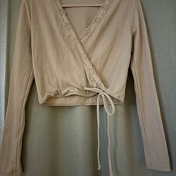 Papaya Cross Beige Top🤎