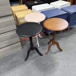 （30 each)  Round Small End Table, Wooden Pedestal Side Coffee Tables, Vintage Accent Nightstand for Living Room, Bedroom, Entryway (1,）