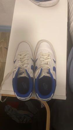 Blue and Nike shoes