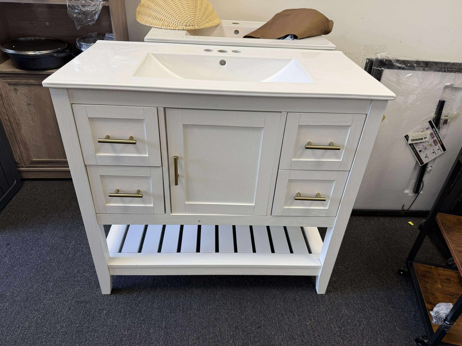 IRONCK Bathroom Vanity with Sink, 36" Modern Undermount Bathroom Sink Cabinet