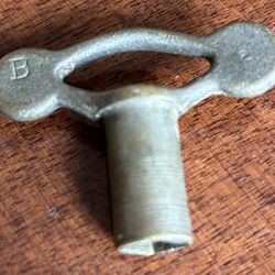 Antique Metal Clock Key Marked B Less Than 2 Inches