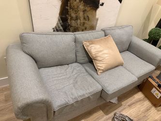 Light Gray Fabric Two-Seat Sofa