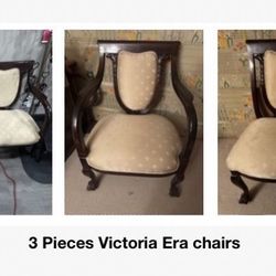 Victorian Style Parlor 3 Chair Set
