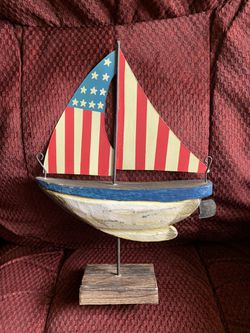 Nautical patriotic sailboat