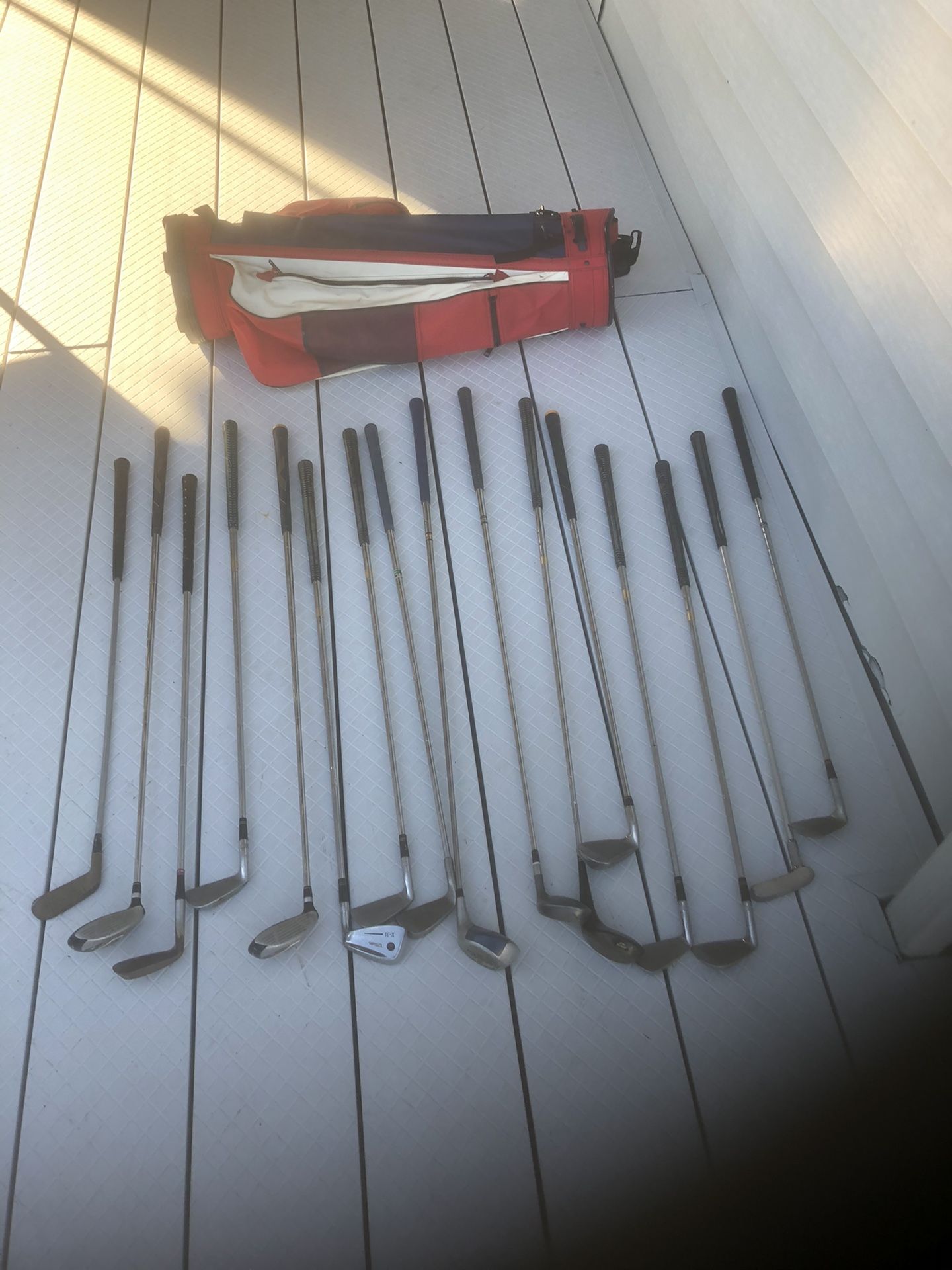 Golf clubs and bag