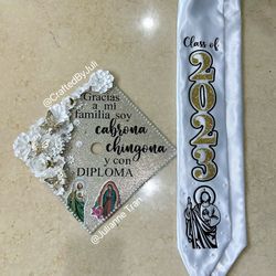Personalize Custom Graduation Cap Topper And Permanent Cap (Plz read Description)