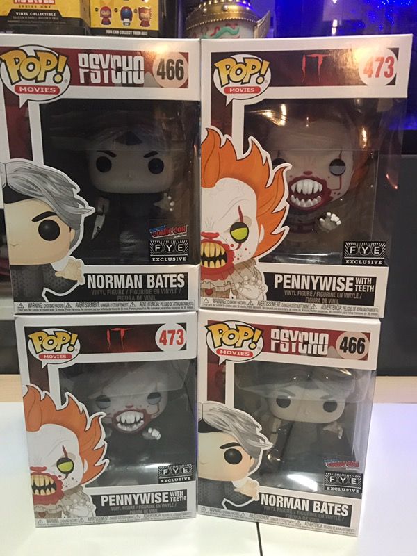 Norman bates and pennywise fye exclusive sold as a set 2 sets available