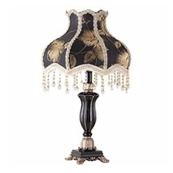 TIYETA European Style Table Lamps Handmade Fabric Lampshade Victorian 22 Inch