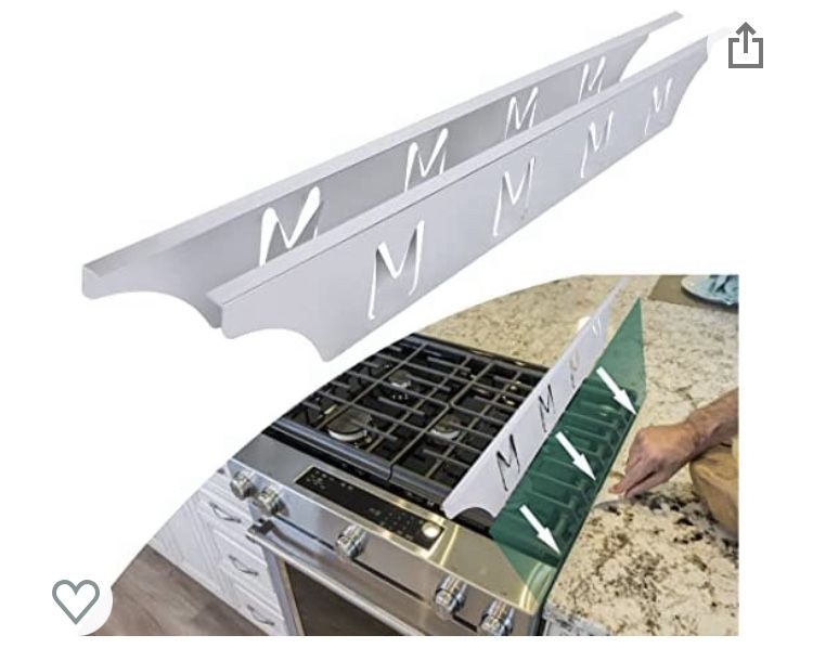Cover padding for stove countertop, range molding kit, aluminum does not melt like silicone, for a space of 1/32 to 5/8 inches, adjustable length from