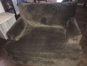 Oversized brown plush chair