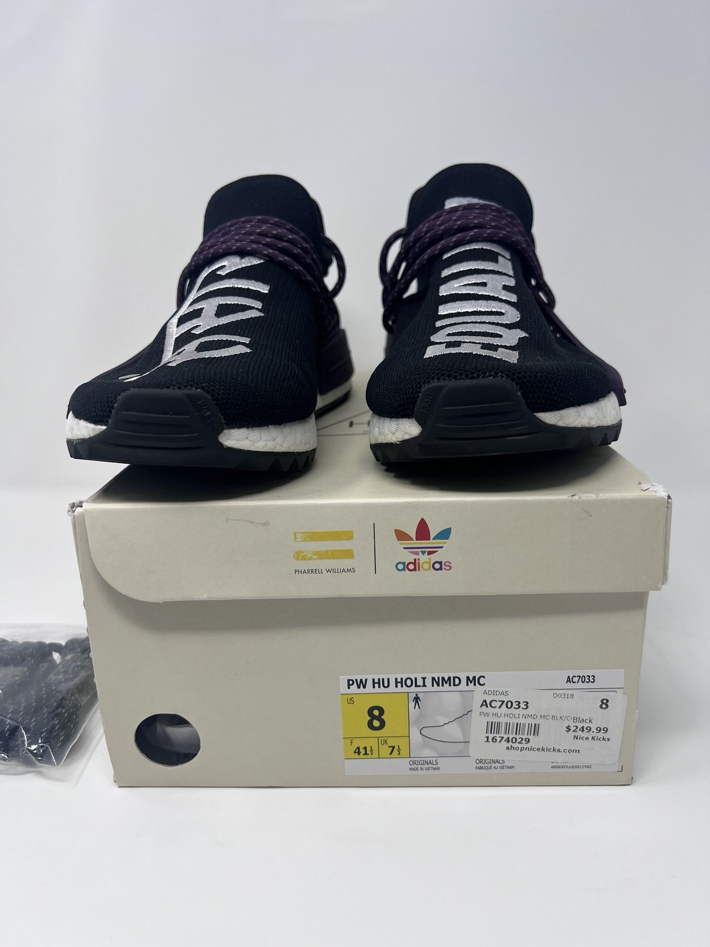 Adidas Pharrell x NMD Human Race Trail Equality 2018 Black AC7033 Size 8