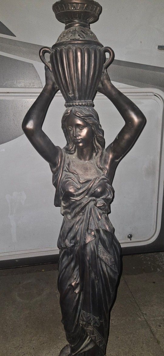 STATUES TWO 6'ft. LADY LAMPS 100.00 Each