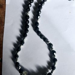 DESIGNER ORIGINAL SWAROVSKI BEAD  WITH MURANO CZ CHARMS 18"COLLAR NECKLACE