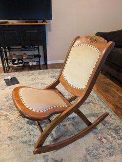 Vintage Wooden Folding Rocking Chair