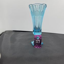 Fostoria Coin Dot Liberty Ice Blue 1960’s 8” Bud Vase 