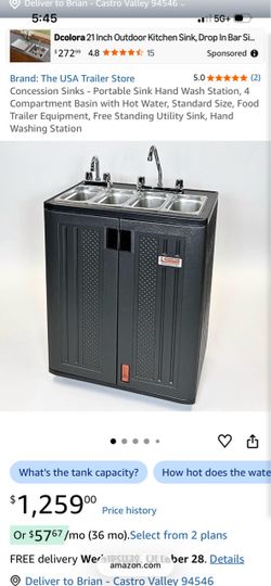 Portable 4-Compartment Concession Sink Station